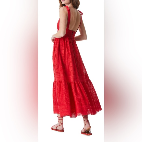 HOST PICK Alice + Olive Levine Smock Cotton & Linen Open Back Poppy Red Sundress - Picture 5 of 10